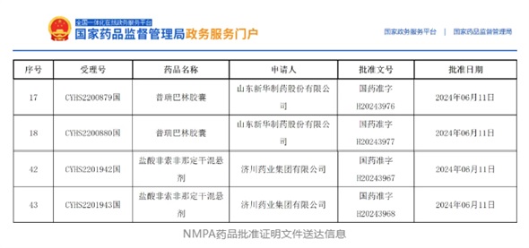 2個(gè)項(xiàng)目獲批，鹽酸非索非那定干混懸劑全國首家！
